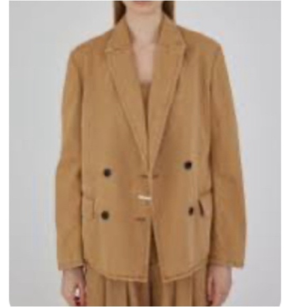 NWT Moussy Vintage Double Breasted Jacket Tan Oversized  size small‎